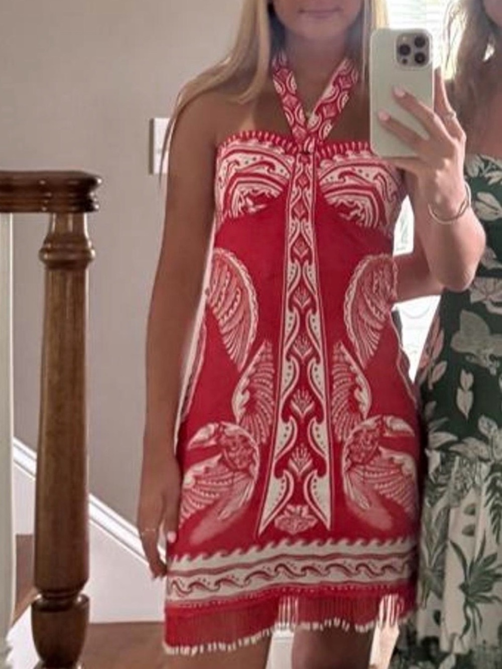 FARM RIO red majestic coconut mini dress size S - Picture 2 of 7